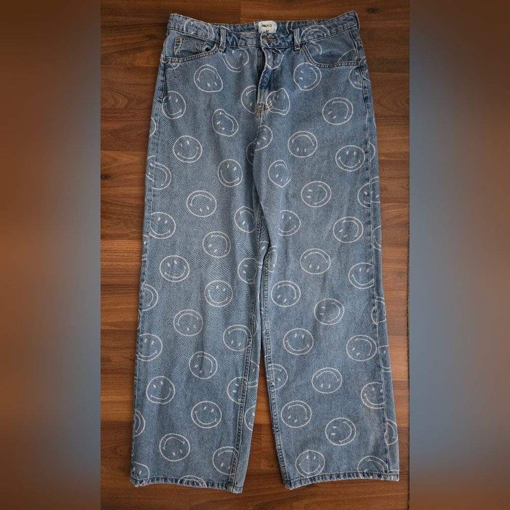 H&M Blue Denim with Smiley Face Accents